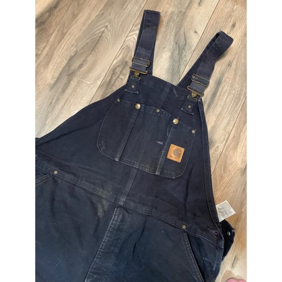 Carhartt Vintage Union Made Bib Overalls |Quilted |Adjustable Straps  42x30 MDT - Picture 2 of 11